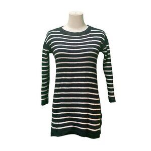 Talbots Petites Cotton Blend Navy Striped Pullover Sweater Size Petite